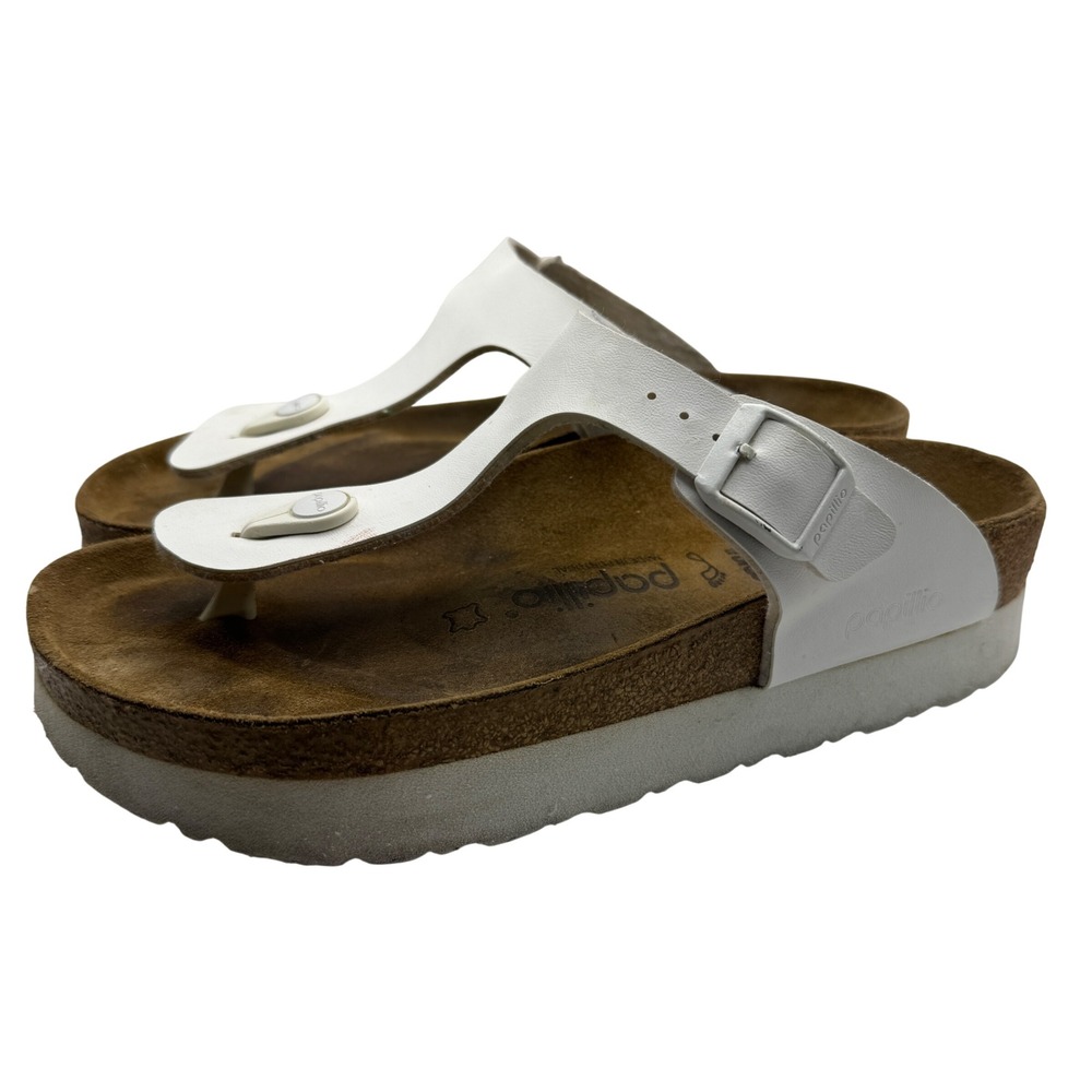 Papillio by Birkenstock Gizeh White Platform Sandals Womens EU 38 L7 M5
